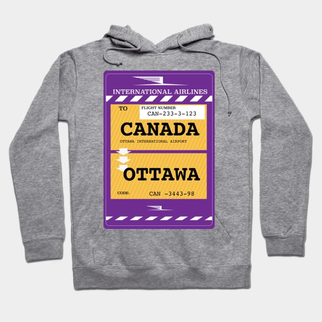 Canada, Ottawa travel ticket Hoodie by nickemporium1